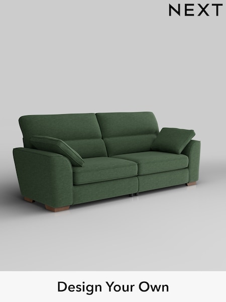 Fine Chenille Easy Clean/Mid Khaki Green Stamford Highback (W43283) | £1,399