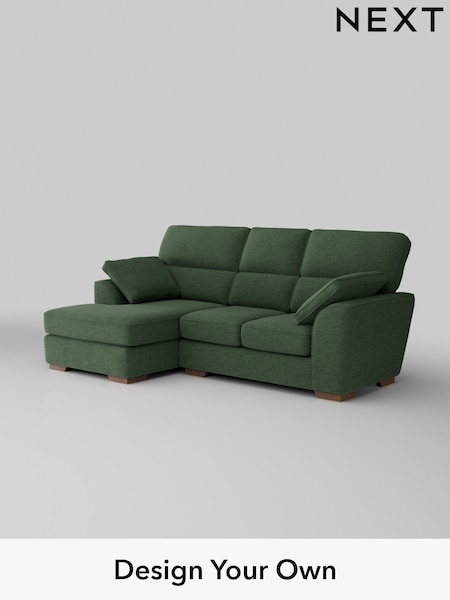 Fine Chenille Easy Clean/Mid Khaki Green Stamford Highback (W43283) | £1,775