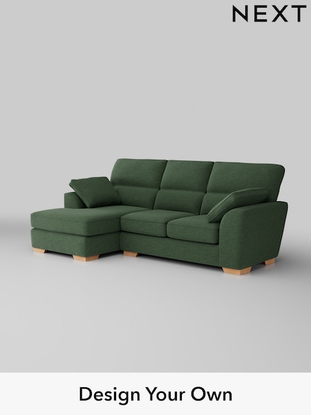 Fine Chenille Easy Clean/Mid Khaki Green Stamford Highback (W43283) | £1,875