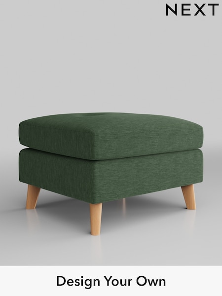 Fine Chenille Easy Clean/Mid Khaki Green Wilson Buttoned Back (W43285) | £350