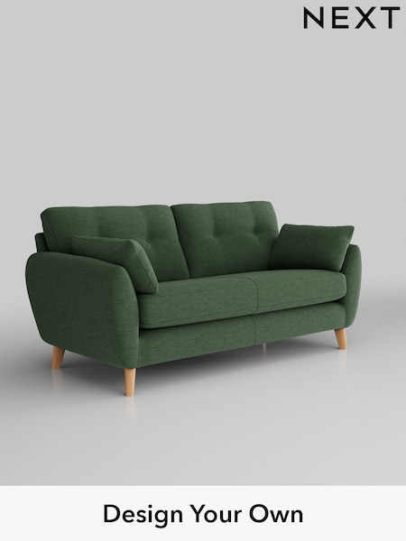 Fine Chenille Easy Clean/Mid Khaki Green Wilson Buttoned Back (W43285) | £1,050