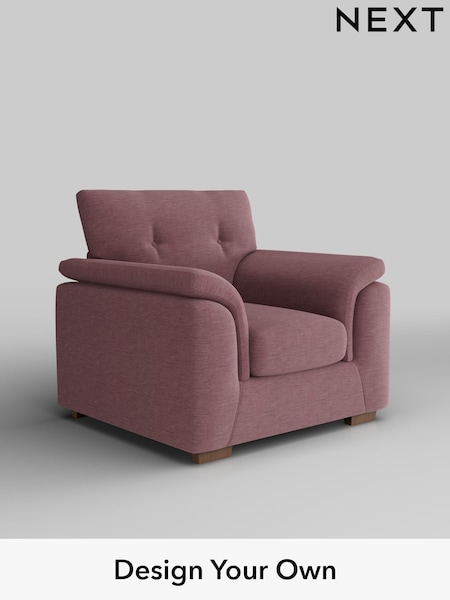 Fine Chenille Easy Clean/Mid Mulberry Purple Hayden Buttoned Back (W43305) | £750