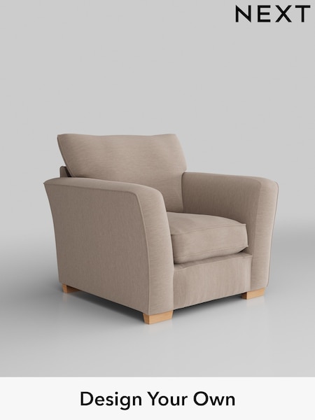 Fine Chenille Easy Clean/Mid Taupe Brown Heath Highback (W43325) | £750