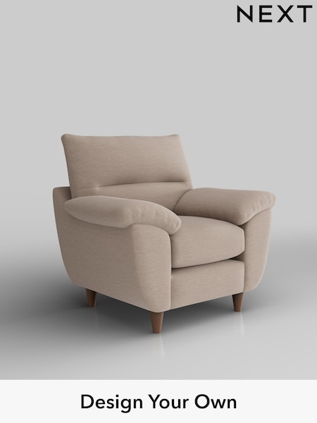 Fine Chenille Easy Clean/Mid Taupe Brown Elliot Highback (W43344) | £675