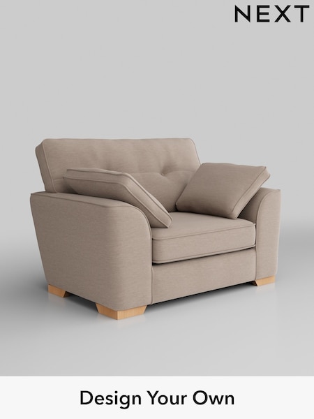 Fine Chenille Easy Clean/Mid Taupe Brown Stamford Buttoned Back (W43353) | £899