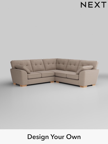 Fine Chenille Easy Clean/Mid Taupe Brown Stamford Buttoned Back (W43353) | £2,425