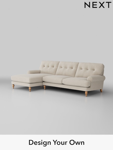 Fine Chenille Easy Clean/Oyster Erin Buttoned Back Deep Sit (W43364) | £1,975