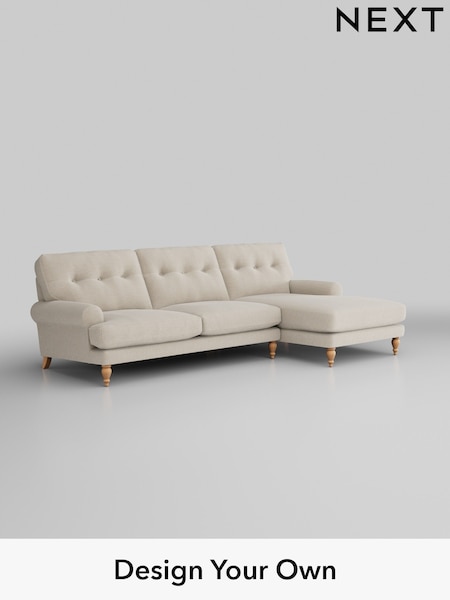 Fine Chenille Easy Clean/Oyster Erin Buttoned Back Deep Sit (W43364) | £1,975