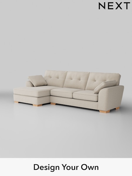 Fine Chenille Easy Clean/Oyster Stamford Buttoned Back (W43375) | £2,025