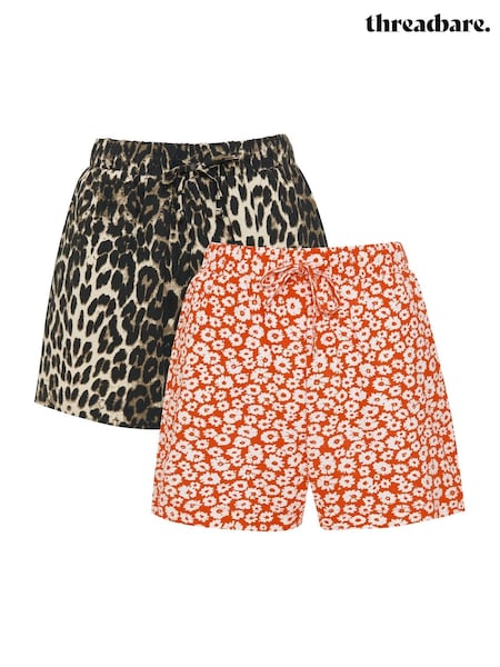 Threadbare Animal 100% Cotton Jersey Shorts 2 Pack (W43407) | £28
