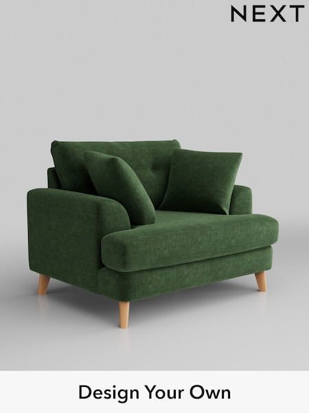 Luxe Chenille/Dark Green Parker Buttoned Back (W43426) | £1,125