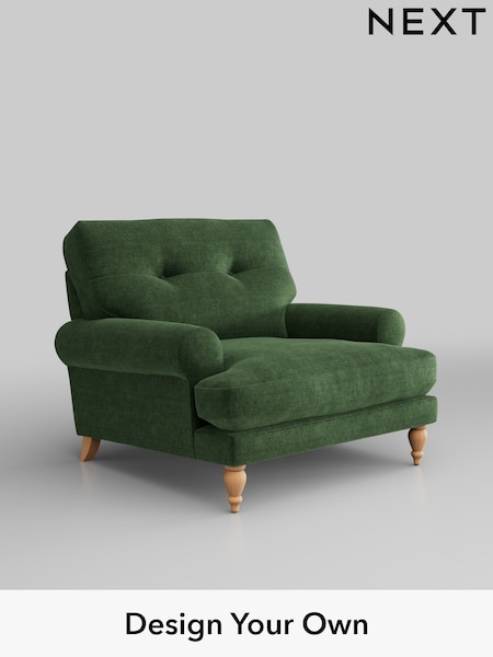 Luxe Chenille/Dark Green Erin Buttoned Back Deep Sit (W43431) | £975