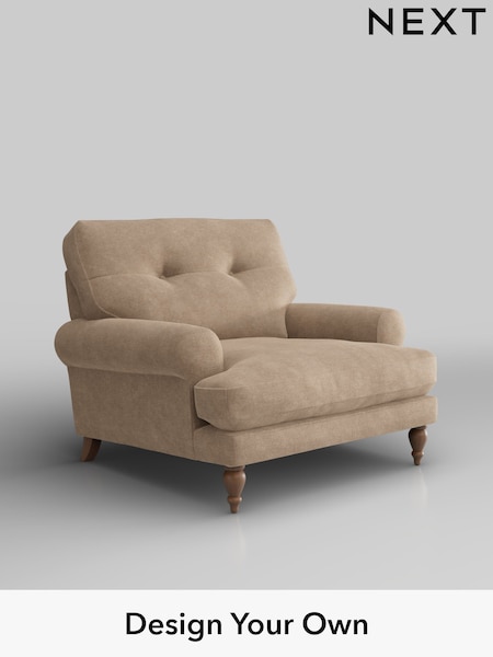 Luxe Chenille/Mid Camel Beige Erin Buttoned Back Deep Relaxed Sit (W43436) | £1,025