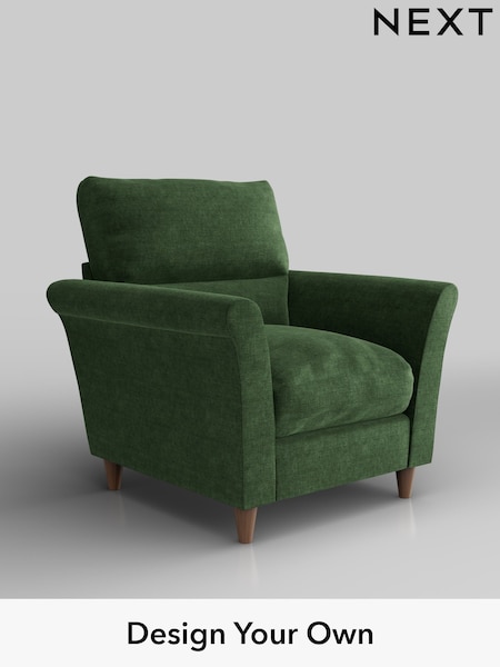 Luxe Chenille/Dark Green Hartley Highback Relaxed Sit (W43466) | £975