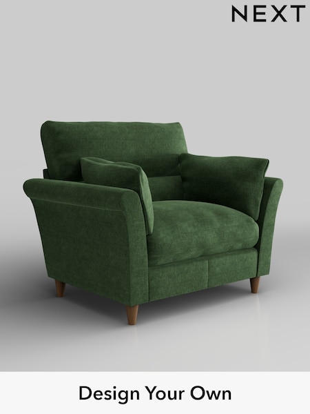 Luxe Chenille/Dark Green Hartley Highback Relaxed Sit (W43466) | £1,075