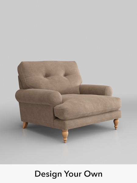 Luxe Chenille/Mid Natural Erin Buttoned Back Deep Relaxed Sit (W43479) | £1,025