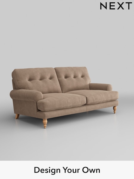 Luxe Chenille/Mid Natural Erin Buttoned Back Deep Relaxed Sit (W43479) | £1,425
