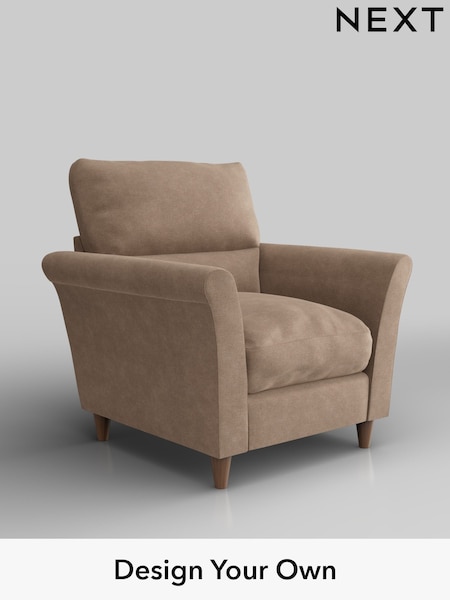 Luxe Chenille/Mid Natural Hartley Highback Relaxed Sit (W43480) | £975