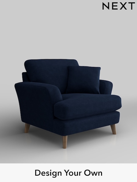 Luxe Chenille/Navy Blue Conway Relaxed Sit (W43488) | £975