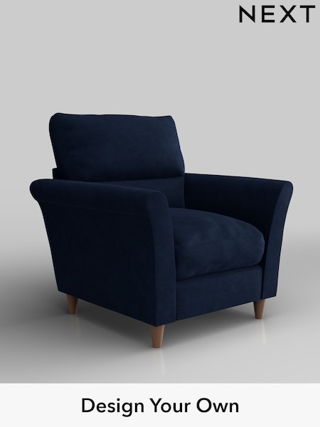 Luxe Chenille/Navy Blue Hartley Highback Relaxed Sit (W43491) | £975