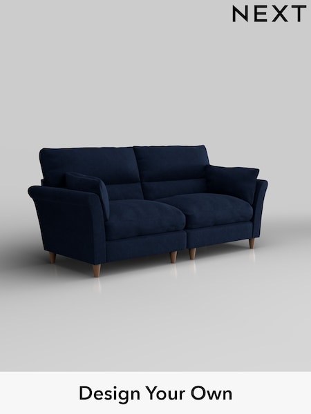 Luxe Chenille/Navy Blue Hartley Highback Relaxed Sit (W43491) | £1,525