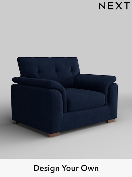 Luxe Chenille/Navy Blue Hayden Buttoned Back (W43492) | £950