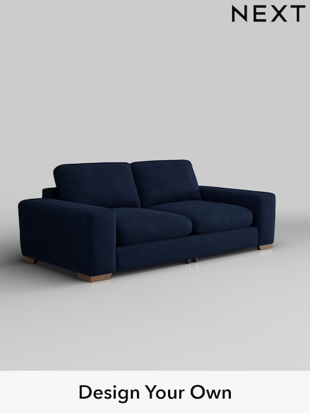 Luxe Chenille/Navy Blue Houghton Deep Relaxed Sit (W43494) | £1,650