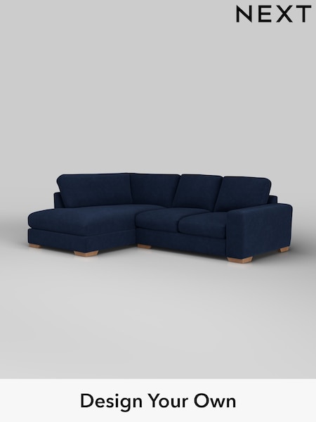 Luxe Chenille/Navy Blue Houghton Deep Relaxed Sit (W43494) | £2,250