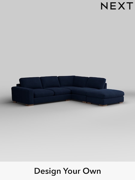 Luxe Chenille/Navy Blue Houghton Deep Relaxed Sit (W43494) | £2,825
