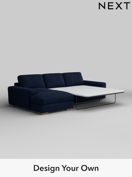 Luxe Chenille/Navy Blue Houghton Deep Relaxed Sit (W43494) | £2,975