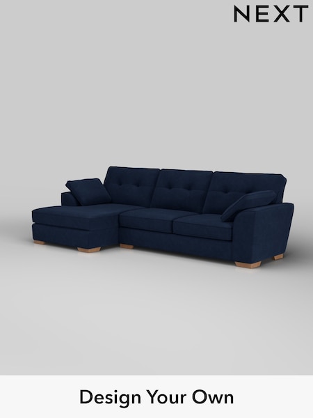 Luxe Chenille/Navy Blue Stamford Buttoned Back (W43499) | £2,175