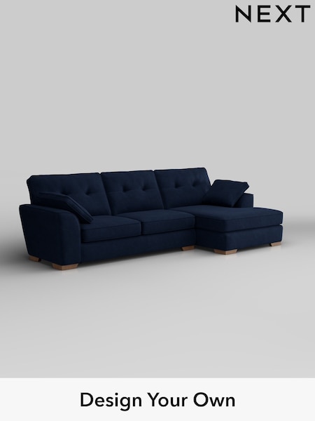 Luxe Chenille/Navy Blue Stamford Buttoned Back (W43499) | £2,175