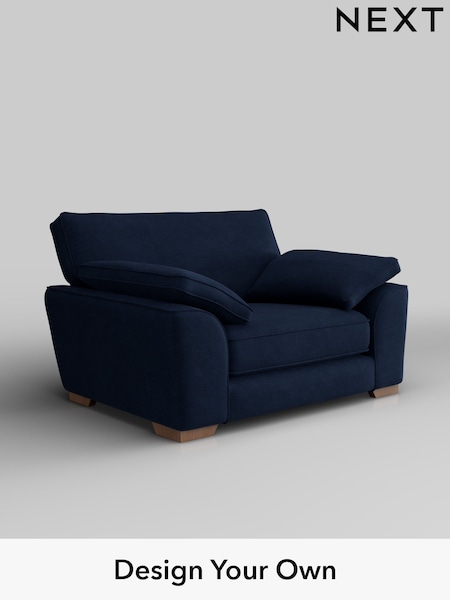 Luxe Chenille/Navy Blue Stamford Grand Relaxed Sit (W43509) | £1,399