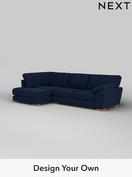 Luxe Chenille/Navy Blue Stamford Grand Relaxed Sit (W43509) | £2,675