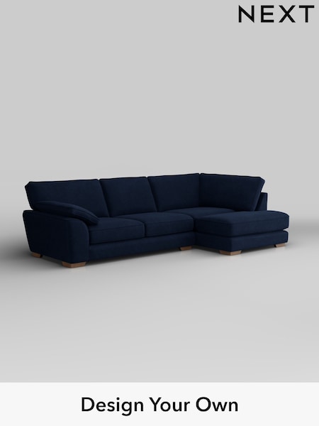 Luxe Chenille/Navy Blue Stamford Grand Relaxed Sit (W43509) | £2,675