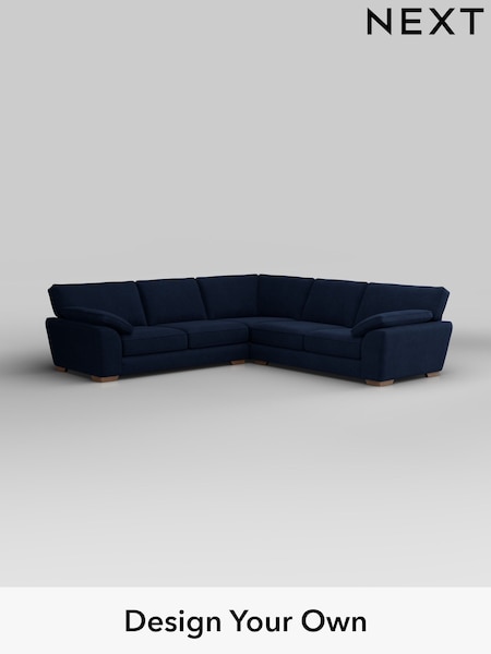Luxe Chenille/Navy Blue Stamford Grand Relaxed Sit (W43509) | £3,175