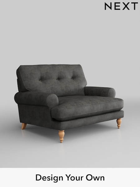 Monza Faux Leather Easy Clean/Dark Grey Erin Buttoned Back Deep Sit (W43535) | £975