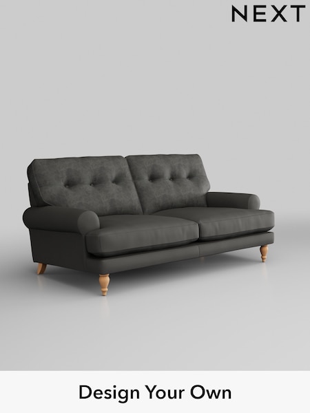 Monza Faux Leather Easy Clean/Dark Grey Erin Buttoned Back Deep Sit (W43535) | £1,275