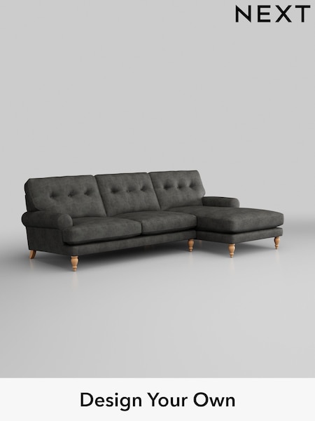 Monza Faux Leather Easy Clean/Dark Grey Erin Buttoned Back Deep Sit (W43535) | £1,975