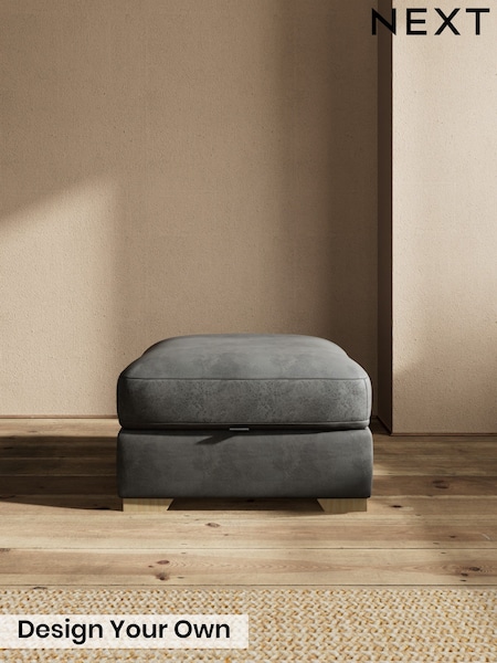 Monza Faux Leather Easy Clean/Dark Grey - Houghton Deep Relaxed Sit