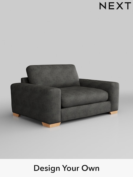 Monza Faux Leather Easy Clean/Dark Grey Houghton Deep Relaxed Sit (W43539) | £1,225