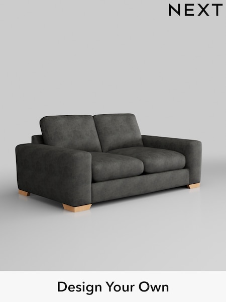 Monza Faux Leather Easy Clean/Dark Grey Houghton Deep Relaxed Sit (W43539) | £1,325