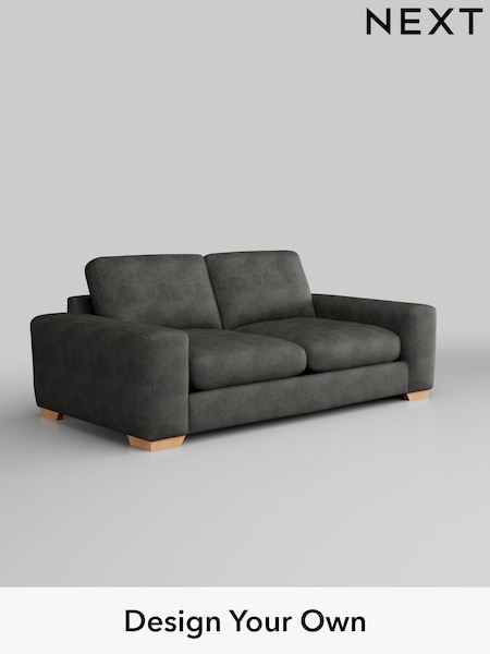 Monza Faux Leather Easy Clean/Dark Grey Houghton Deep Relaxed Sit (W43539) | £1,425