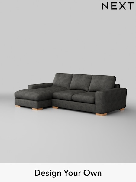 Monza Faux Leather Easy Clean/Dark Grey Houghton Deep Relaxed Sit (W43539) | £2,125