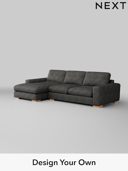 Monza Faux Leather Easy Clean/Dark Grey Houghton Deep Relaxed Sit (W43539) | £2,325