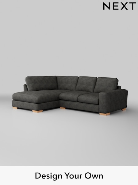 Monza Faux Leather Easy Clean/Dark Grey Houghton Deep Relaxed Sit (W43539) | £2,150
