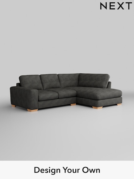 Monza Faux Leather Easy Clean/Dark Grey Houghton Deep Relaxed Sit (W43539) | £2,150
