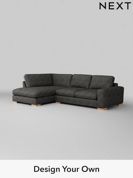 Monza Faux Leather Easy Clean/Dark Grey Houghton Deep Relaxed Sit (W43539) | £2,250