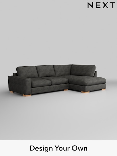 Monza Faux Leather Easy Clean/Dark Grey Houghton Deep Relaxed Sit (W43539) | £2,250