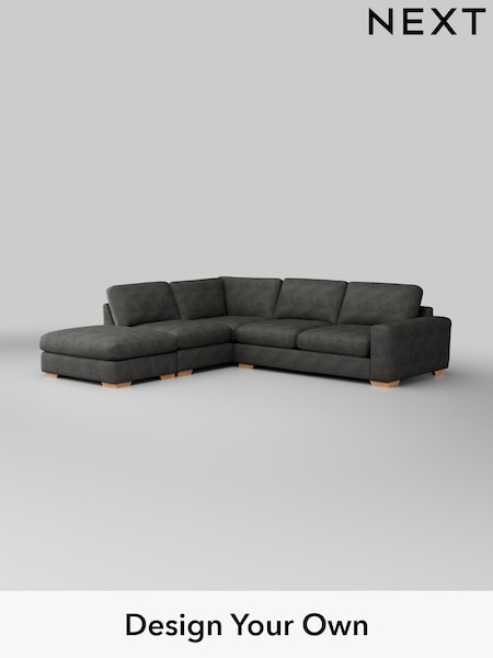 Monza Faux Leather Easy Clean/Dark Grey Houghton Deep Relaxed Sit (W43539) | £2,675